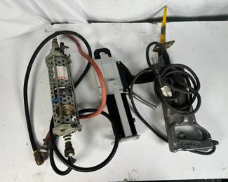 Lot 604: Lot of (3) Workshop Tools including Mixpac DM 200 Dispenser, Beach Sta-Dri 65-C Air Filter, Milwaukee 6510 Sawzall