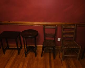 Antique tables and chairs