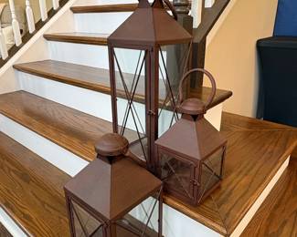 Rustic Metal Decorative Lantern Set
