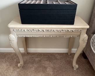 French Provincial Style Accent Table with Modular Jewelry Storage Case