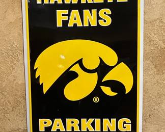 University of Iowa Hawkeyes Hawkeye Fans Parking Only Metal Sign
