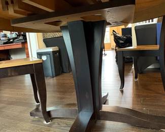 Modern TwoTone Pedestal Dining Set third image