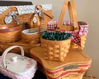 Collection of Longaberger Baskets and Accessories fourth image