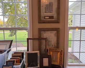 Collection of Decorative Picture Frames and Bombay Company Architectural Prints fifth image