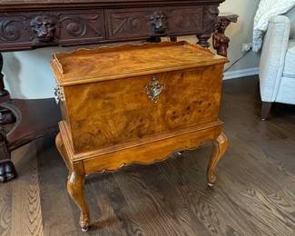 French Provincial Burl Walnut Blanket Chest by Martinsville