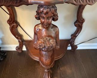Carved Wood Figural Console Table third image