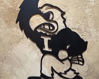 University of Iowa Herky the Hawk Metal Wall Art