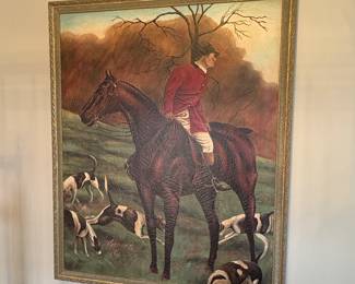Equestrian Fox Hunting Oil Painting