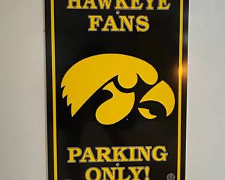 University of Iowa Hawkeyes Parking Sign