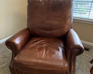 Pottery Barn James Roll Arm Leather Recliner Pair third image