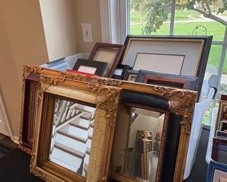 Collection of Decorative Picture Frames and Bombay Company Architectural Prints
