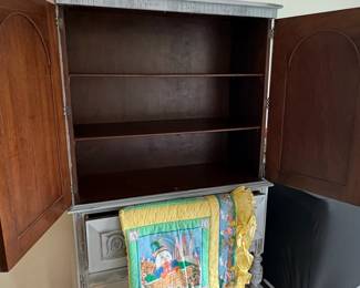 Vintage Painted French Provincial Armoire second image
