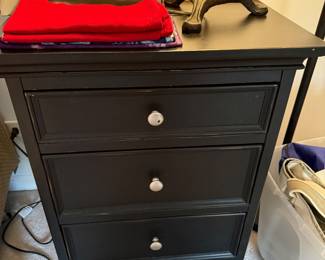 Black nightstand…matching bed frame in garage