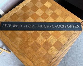Checkerboard parquet style coffee table