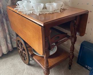 MCM drop leaf bar cart
