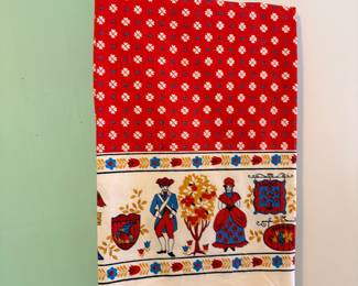 Vintage folk art and Tyrolean tablecloths from mid-century brands like Kolf (Austria)