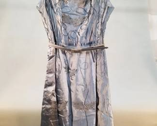 Lot 434 Vintage handmade belted sleeveless dress with side