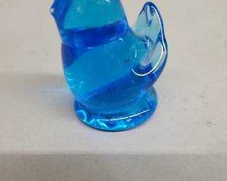 Lot 519 Leo Ward small blue glass bird