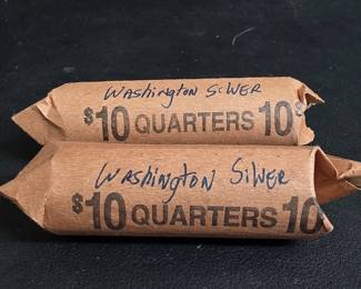011 Lot 36 80 silver Washington quarters in 2 rolls