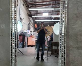 067 Lot 437 Large Modern beveled mirror