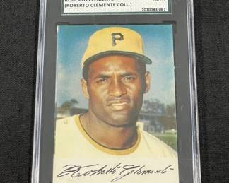 087 Lot 441h 1972 Daily Juice Roberto Clemente membership card, SGC Authentic