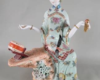 Lot 166 Vintage hand painted Chinese porcelain figurine