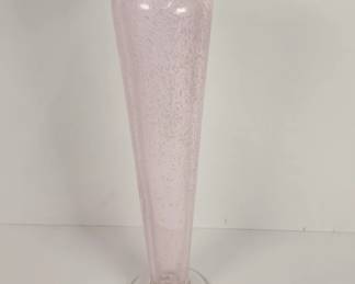 Lot 347h Vintage hand blown pink air bubble vase
