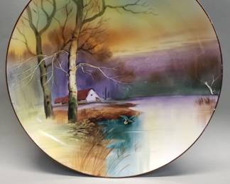Lot 362 Large Nippon hand painted charger