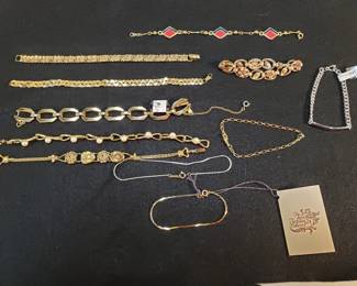 Lot 318 Vintage costume jewelry bracelets some designer