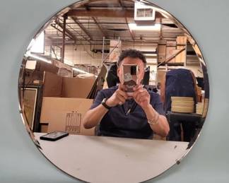 Lot 460 Vintage Art Deco style round wall mirror