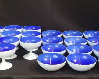 Lot 593 Group of sherbet glass and bowls