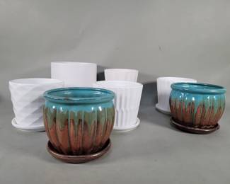Lot 329 Group of ceramic flower pots