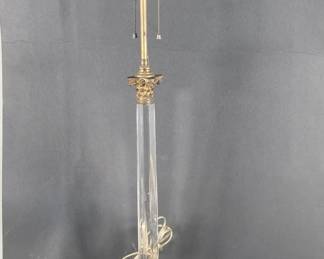 145 Lot 153 Midcentury Hollywood Regency crystalcolumn table lamp