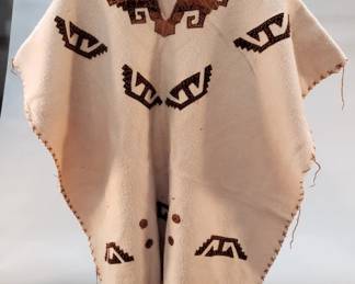 Lot 251 Vintage handmade wool Aztec style design poncho