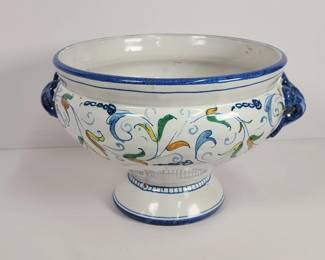 160 Lot 302h Vintage Italian handpainted glazed terracotta planter