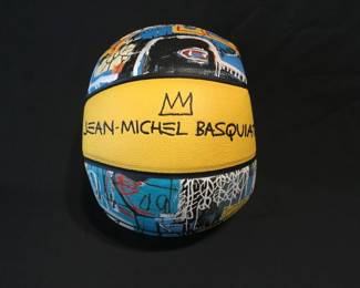 175 Lot 404h JeanMichel Basquiat Bird on Money Round21 basketball
