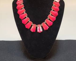 Lot 311 Vintage costume jewelry, red enamel copper