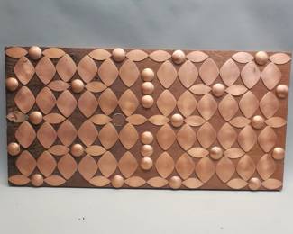 Lot 154 Copper and wood decorative panel
