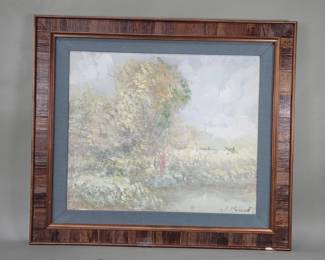 053 Lot 453 J. Perret signed oil painting on canvas