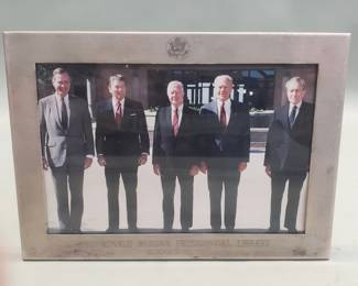 045 Lot 376 Tiffany Co. sterling silver frame with fivepresidents photograph