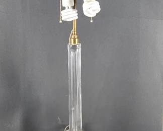 098 Lot 156 Hollywood Regencystyle fluted crystalcolumn table lamp