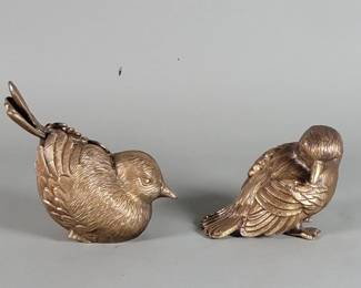 Lot 535 Paur of Mid century cast brass sparrow sculptures