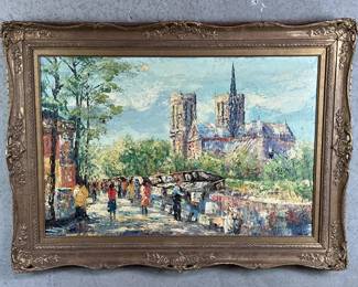 054 Lot 498 Andre Boyer signed Paris streetscene oil, as cataloged