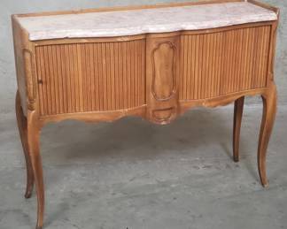 034 Lot 134 John WiddicombBerkley marbletop console with tambour doors