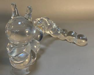 Lot 74 Vintage Steuben glass style crystal caterpillar