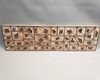 Lot 159 Vintage brass, stone, and wood panel