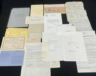 Lot 447h Large lot of vintage signed and unsigned paperwork