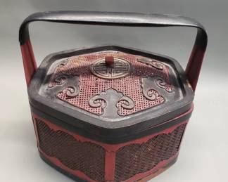 Lot 162 Antique Chinese wedding basket