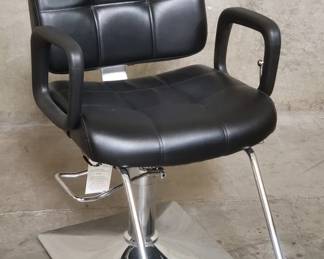 Lot 91 PGS faux leather and chrome salonstyling chair
