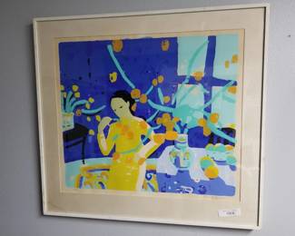 105 Lot 192 Pang Jen signed vintage lithograph